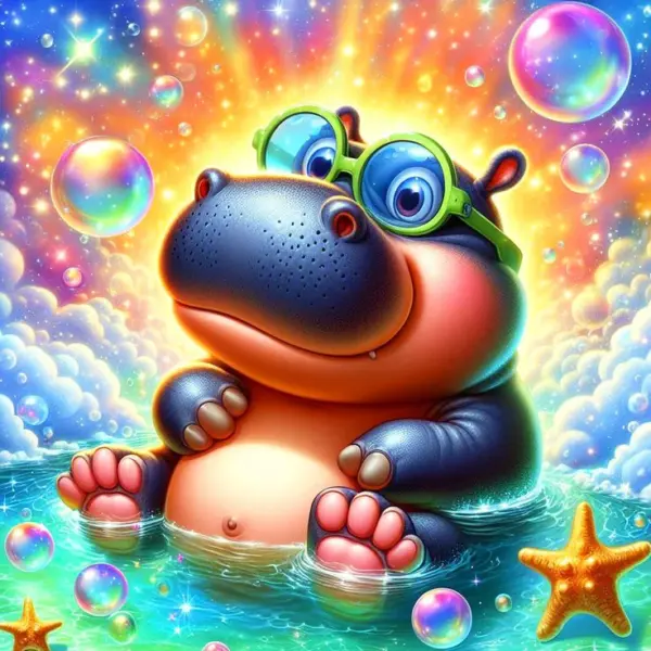 HUACAN Diamond Painting Kit – Happy Hippo – photo 2