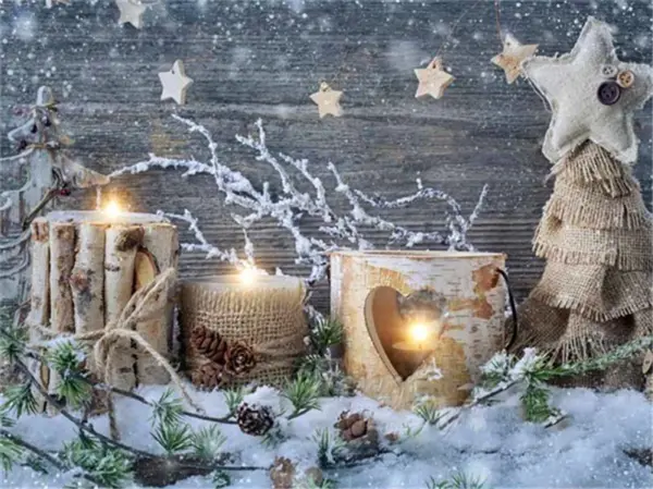 Rustic Birch Candle Trio