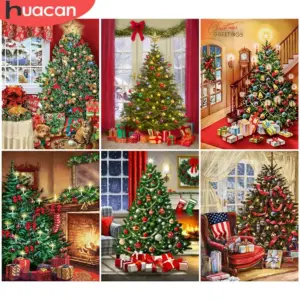 HUACAN Diamond Painting Kit – Christmas Tree Scene