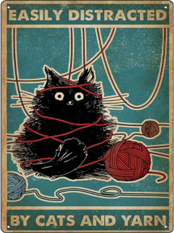Cat Tangled in Yarn