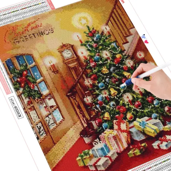 HUACAN Diamond Painting Kit – Christmas Tree Scene HUACAN Diamond Painting Kit – Christmas Tree Scene – photo 3