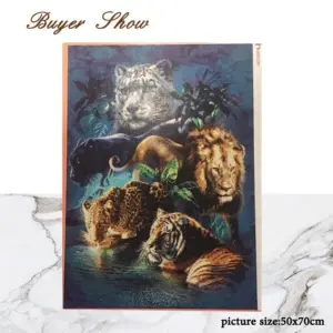HUACAN Diamond Painting Kit – Big Cat Trio – photo 2