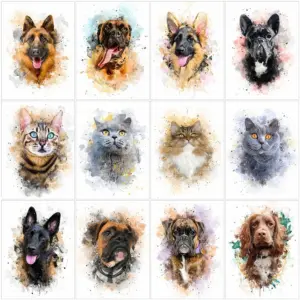 HUACAN Diamond Painting Kit – Cat Portrait