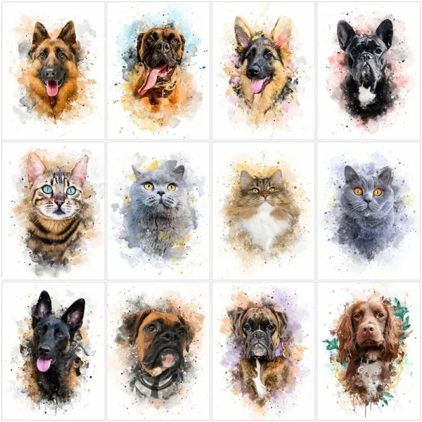 HUACAN Diamond Painting Kit – Cat Portrait