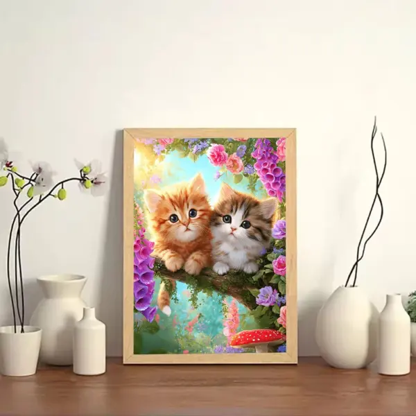HUACAN Diamond Painting Kit – Cat & Lavender Kit Pintura con Diamantes HUACAN – Gato y Lavanda – foto 3