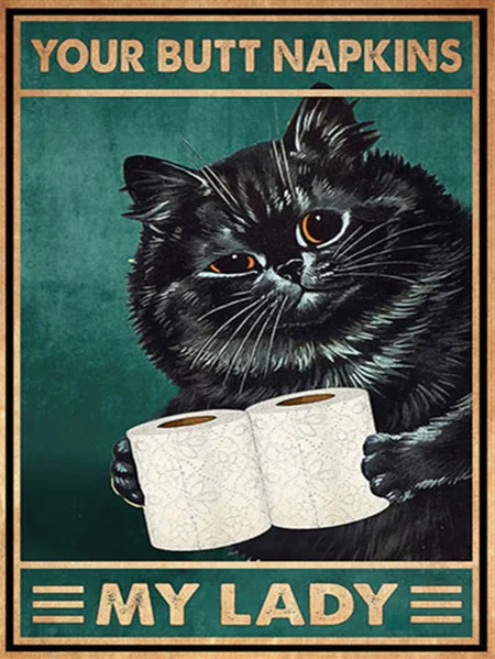 Fluffy Cat with Toilet Rolls
