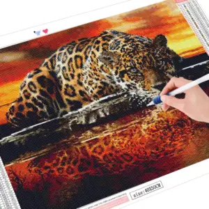 HUACAN Diamond Painting Kit – Spotted Leopard – photo 2