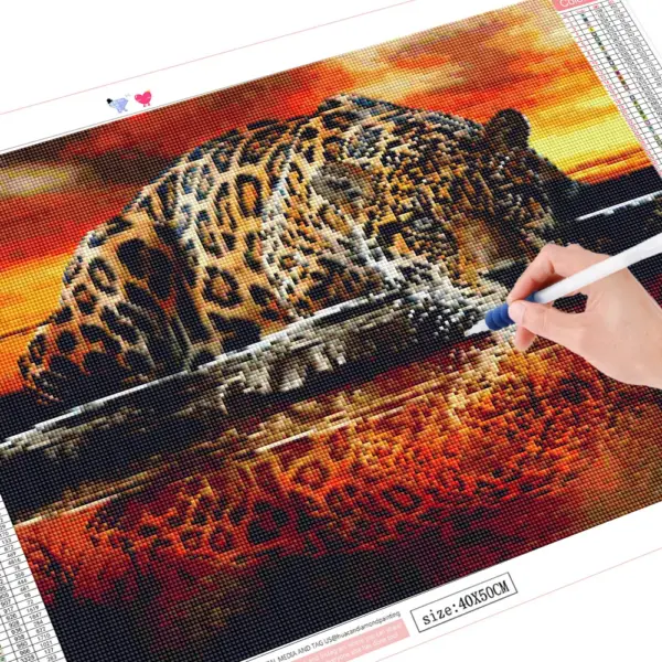 HUACAN Diamond Painting Kit – Spotted Leopard HUACAN Diamond Painting Kit – Spotted Leopard – photo 2