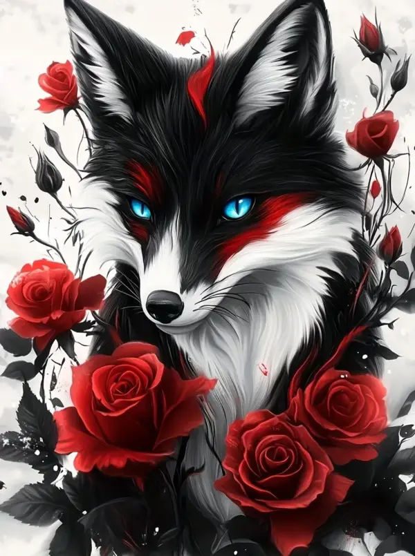 HUACAN Diamond Painting Kit – Rose Garden Fox – photo 2