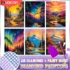 HUACAN Diamond Painting Kit – Sunset Mountain Forest