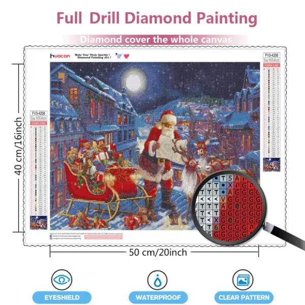 HUACAN Diamond Painting Kit – Santa Express Train Kit Pintura com Diamantes HUACAN – Trem do Papai Noel – foto 2