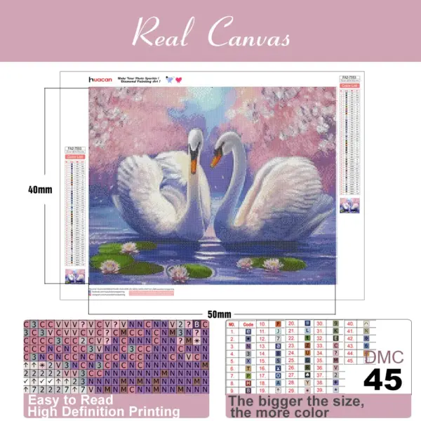 HUACAN Diamond Painting Kit – Graceful Swan HUACAN Diamond Painting Kit – Graceful Swan – photo 3