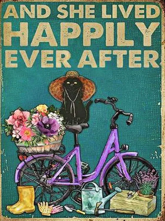 Cat on Flower Bicycle