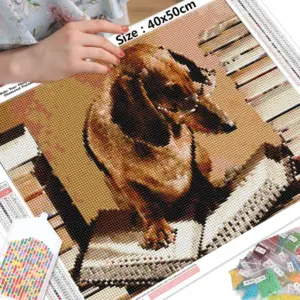 HUACAN Diamond Painting Kit – Dachshund Dog – photo 2