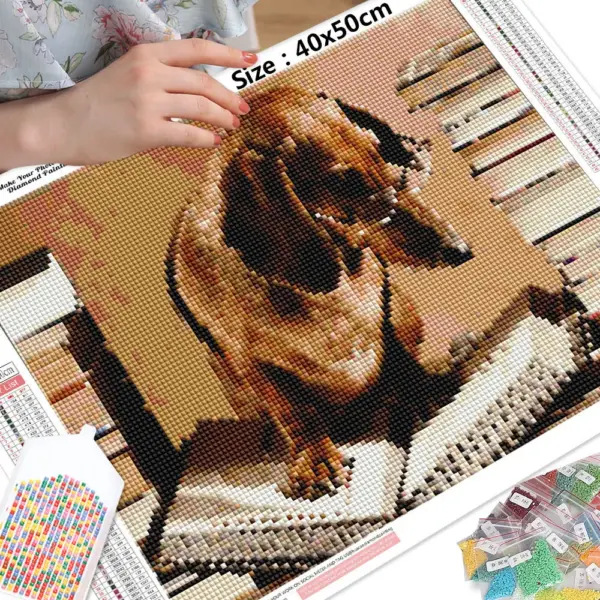 HUACAN Diamond Painting Kit – Dachshund Dog – photo 2