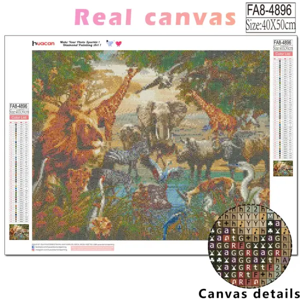 HUACAN Diamond Painting Kit – Safari Trio HUACAN Diamond Painting Kit – Safari Trio – photo 3