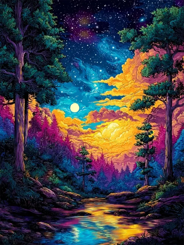 Starry Night Forest