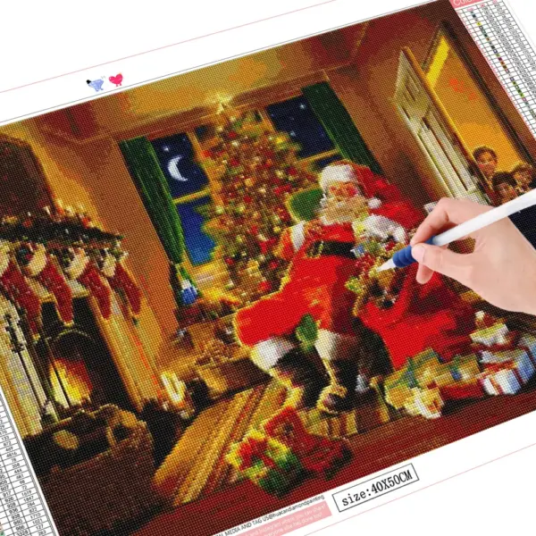 HUACAN Diamond Painting Kit – Santa Claus Wall Art – photo 4