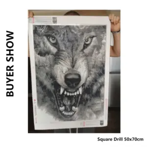 HUACAN Diamond Painting Kit – Monochrome Wolf – photo 2