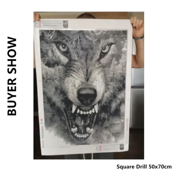HUACAN Diamond Painting Kit – Monochrome Wolf HUACAN Diamond Painting Kit – Monochrome Wolf – photo 2