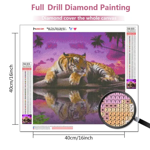 HUACAN Diamond Painting Kit – Tiger Portrait HUACAN Diamond Painting Kit – Tiger Portrait – photo 2
