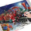 HUACAN Diamond Painting Kit – Santa Express Train Kit Pintura com Diamantes HUACAN – Trem do Papai Noel – foto 3
