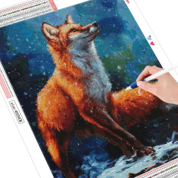 HUACAN Diamond Painting Kit – Winter Fox HUACAN Diamond Painting Kit – Winter Fox – photo 3