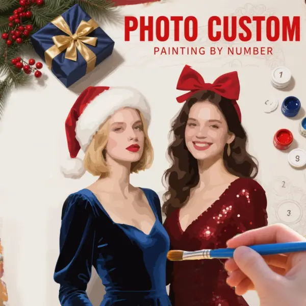 HUACAN Custom Photo Paint by Numbers – Holiday Kit HUACAN Custom Photo Paint by Numbers – Holiday Kit