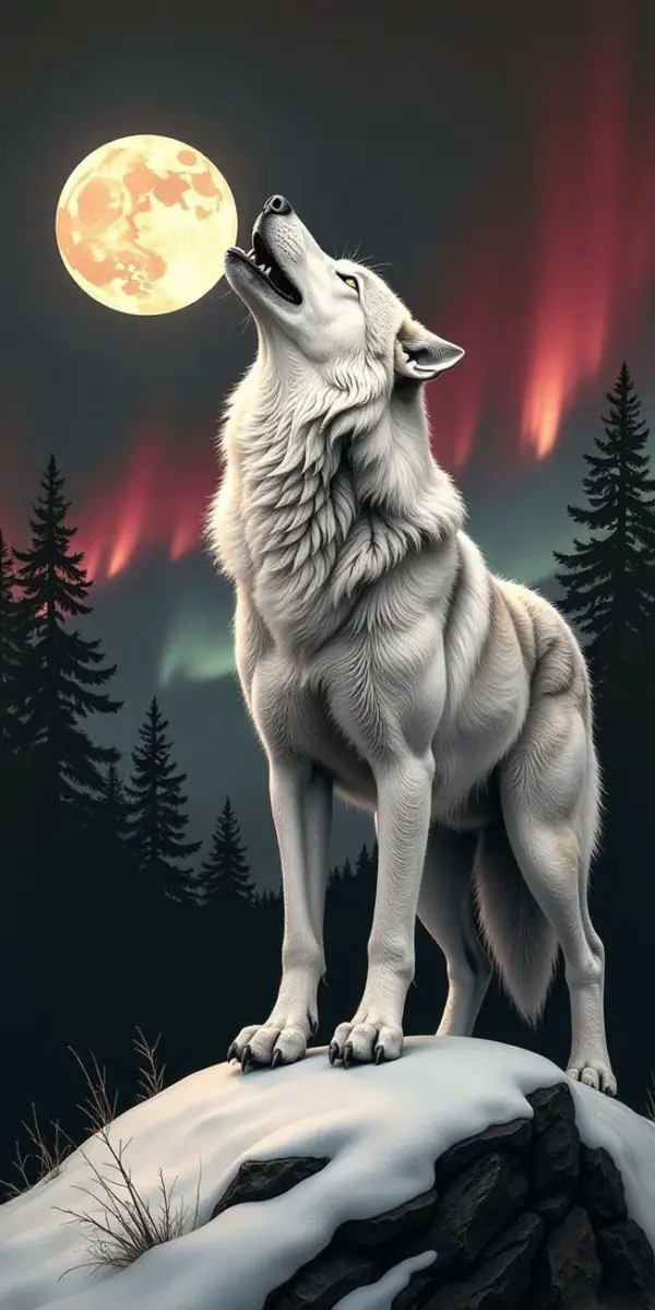 HUACAN Diamond Painting Kit – Moon Mountain Wolf – photo 2