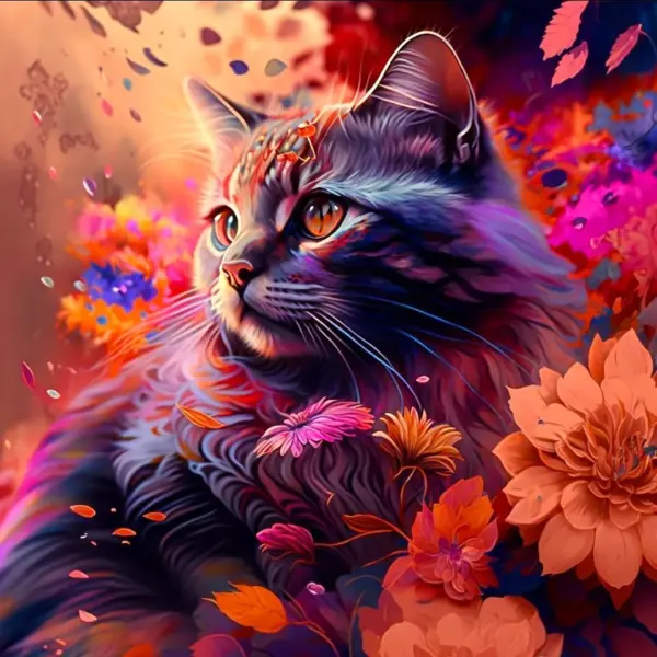 Cat in Autumn Rose Light
