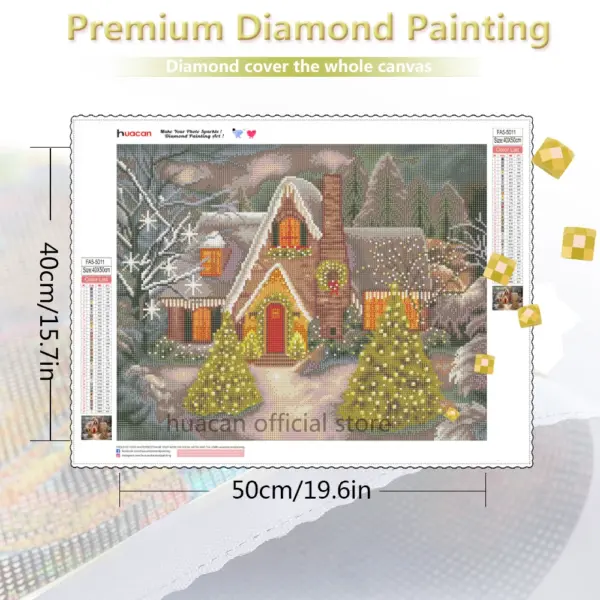 HUACAN Diamond Painting Kit – Winter Pine Forest – photo 2