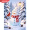 Kit Pintura com Diamantes HUACAN – Boneco de Neve