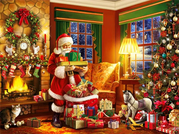 Santa Delivering Presents