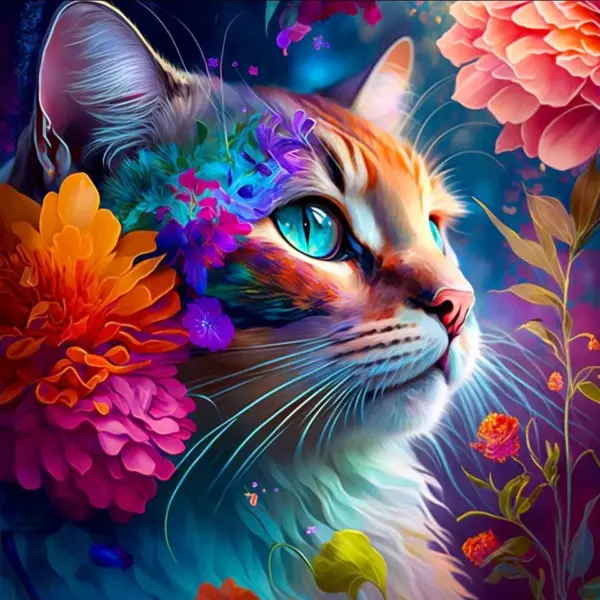 HUACAN Diamond Painting Kit – Playful Cat – photo 2