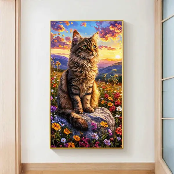 HUACAN Diamond Painting Kit – Cat Flower Fantasy – photo 3