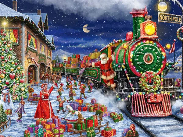 Kit Pintura com Diamantes HUACAN – Trem do Papai Noel – foto 2
