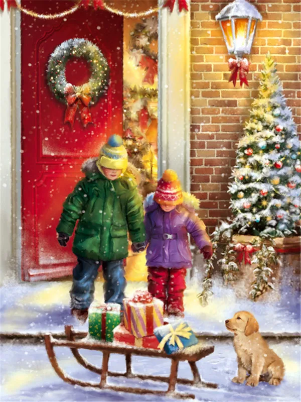 Gift Sled and Puppy