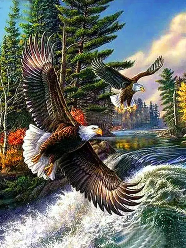 Eagles Over the Waterfall