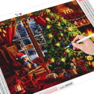 HUACAN Diamond Painting Kit – Santa Claus Wall Art – photo 2