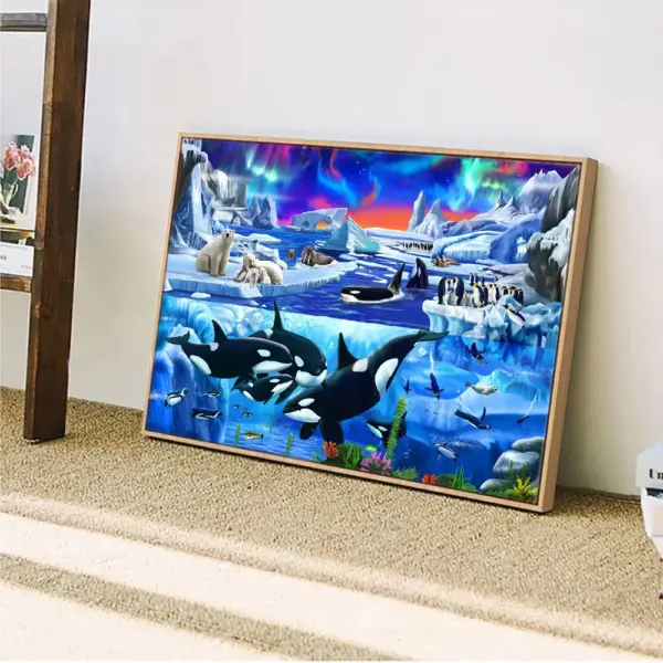 HUACAN Diamond Painting Kit – Arctic Penguin Kit Pintura con Diamantes HUACAN – Pingüino Ártico – foto 3