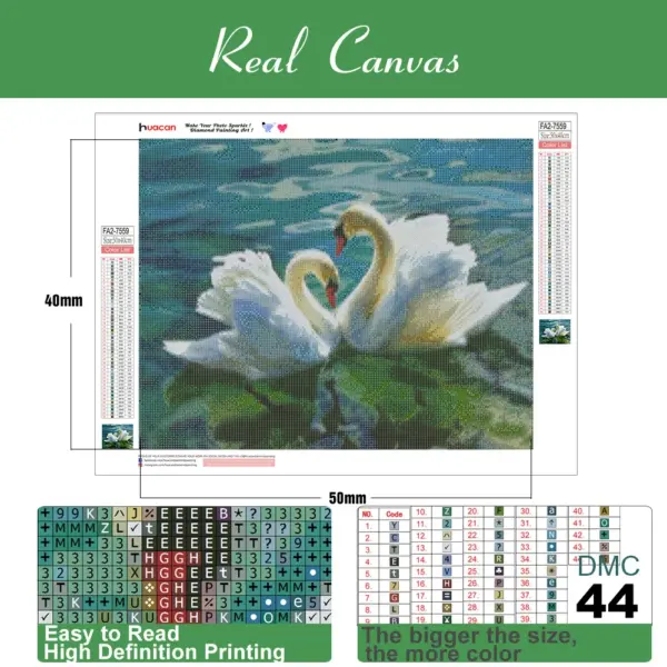 HUACAN Diamond Painting Kit – Graceful Swan HUACAN Diamond Painting Kit – Graceful Swan – photo 4