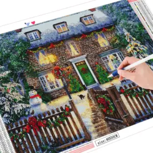 HUACAN Diamond Painting Kit – Christmas Cottage – photo 2