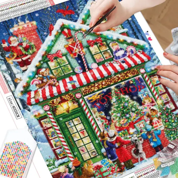 HUACAN Diamond Painting Kit – Christmas Toy Shop – photo 3