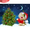 HUACAN Diamond Painting Kit – Christmas Caroling Cat