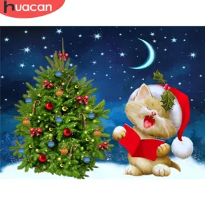 HUACAN Diamond Painting Kit – Christmas Caroling Cat