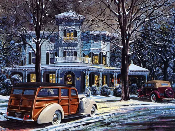 Snowy Manor Night