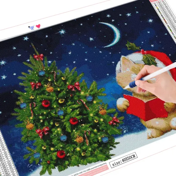 HUACAN Diamond Painting Kit – Christmas Caroling Cat – photo 2