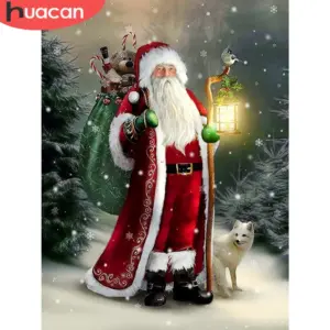 HUACAN Diamond Painting Kit – Woodland Santa
