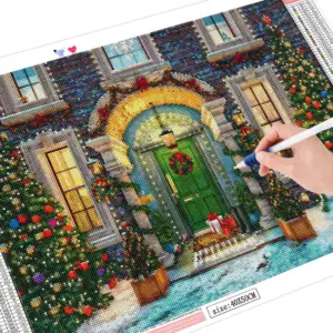 HUACAN Diamond Painting Kit – Christmas Front Door – photo 2