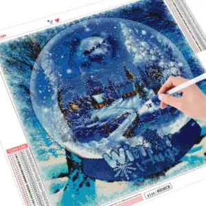 HUACAN Diamond Painting Kit – Winter Snow Globe – photo 2
